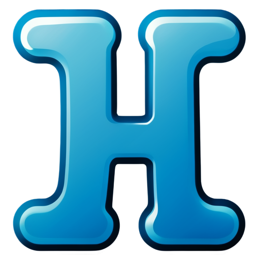 A bold, uppercase letter "H" as the central element. The icon should be easily recognizable at small sizes, like a favicon, so the "H" should remain simple and not overly complex. The icon should be white on a blue background - icon | sticker