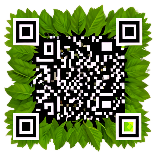 A QR code made of leaves - icon | sticker