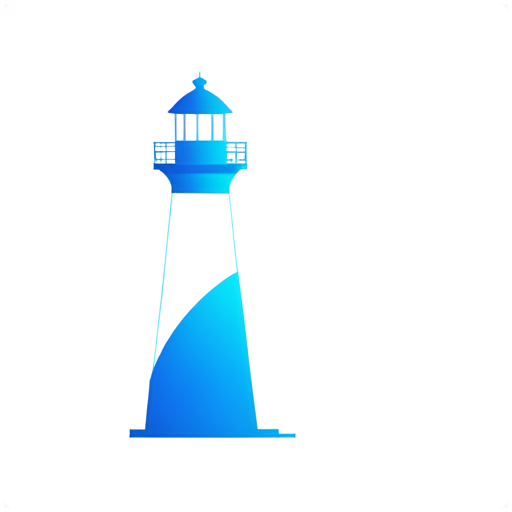 Abstract style artificial intelligence twist bandwith data lighthouse - icon | sticker