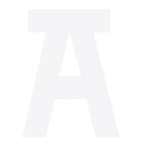 Create a stylized, modern letter "A" using geometric shapes. The design should be minimalist, with a segmented or separated structure that still maintains the recognizable form of the letter. Utilize clean lines and blocky, solid shapes to create a bold, abstract interpretation of the letter, focusing on a black-and-white color scheme for a striking visual contrast. - icon | sticker