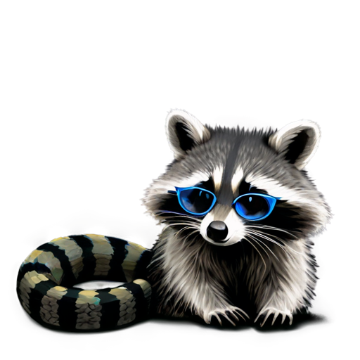 Raccoon, Snake, Glasses, Games, rgb - icon | sticker