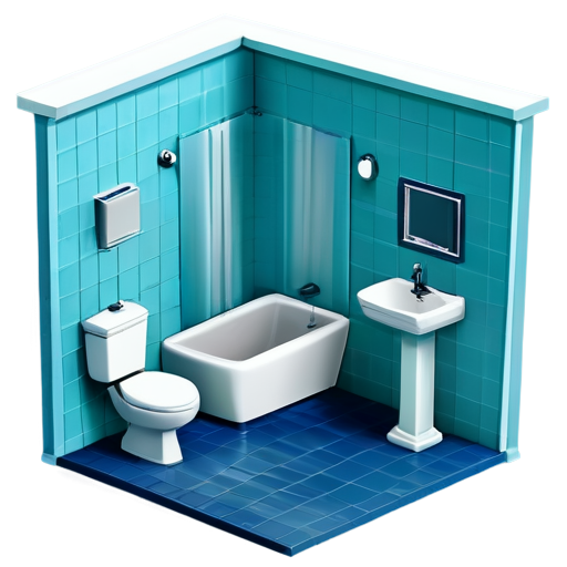 A homicide in the bathroom concept stylized concept art, diorama - icon | sticker