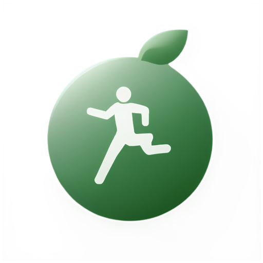 Icon for the application about sports, fitness and a healthy lifestyle, in green and white colors and in a minimalist style - icon | sticker