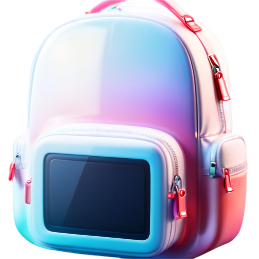 A backpack with cameras levitating around it 3d model - icon | sticker