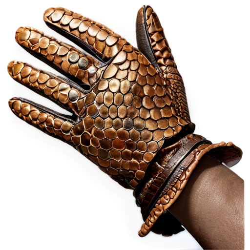 Medieval fantasy gloves made of beige lizard scales, matte - icon | sticker