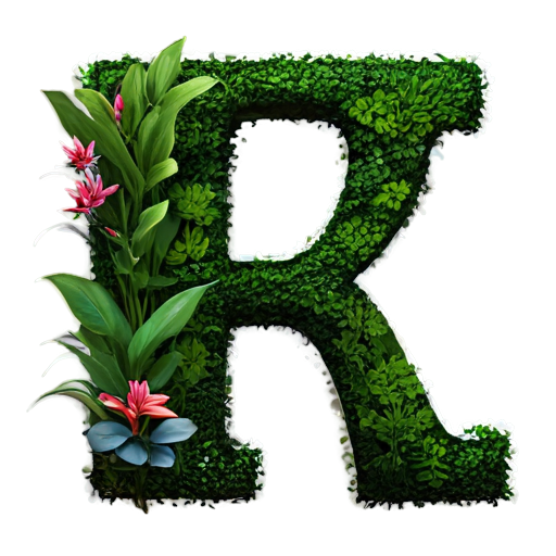 Letter and plants - icon | sticker