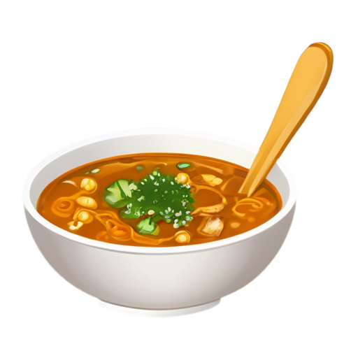 Soup laced with crispy chawtiks and yam herb. - icon | sticker