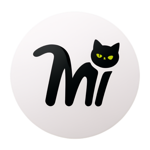 health app, make the Letter M looks like black cat - icon | sticker