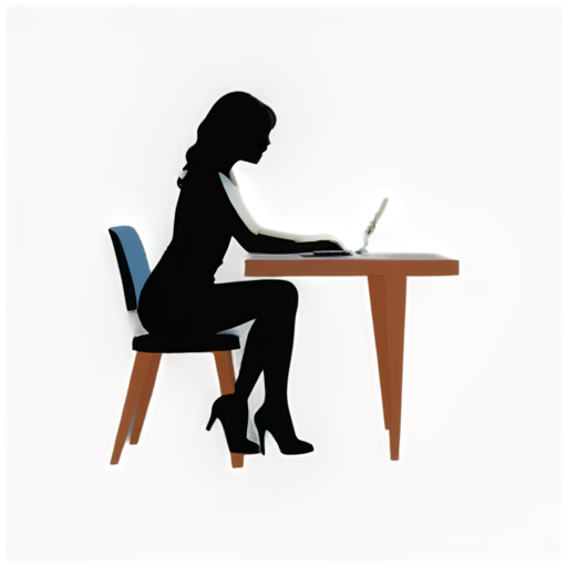 woman at her desk - icon | sticker