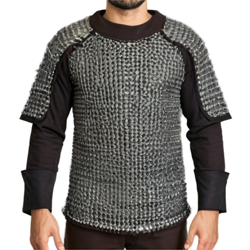 Medieval fantasy chainmail shirt, made of steel rings - icon | sticker