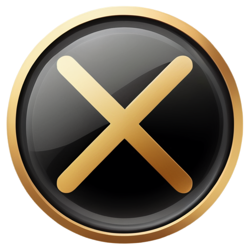 crossed out golden round icon. transparent inside - icon | sticker