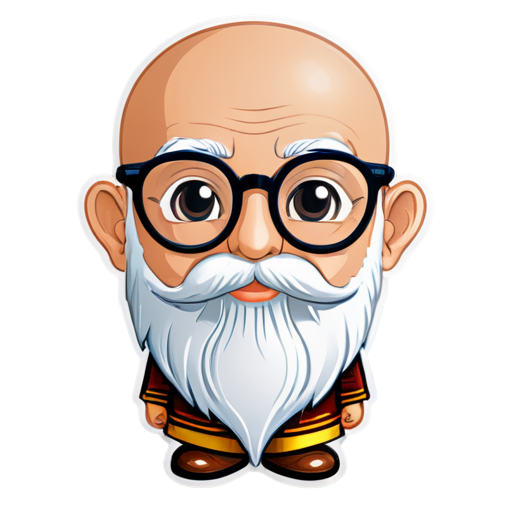 indian guru bald & glasses - icon | sticker