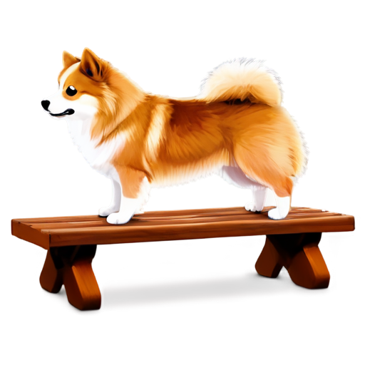 small spitz on fitness plank from side, no humans, no lineart, spitz full body, simple background - icon | sticker