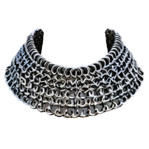 Medieval fantasy chainmail collar, made of steel rings - icon | sticker