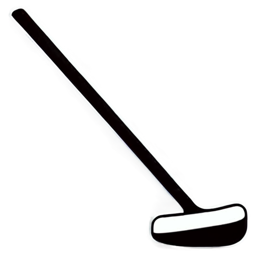 hockey stick, black, with a white outline - icon | sticker