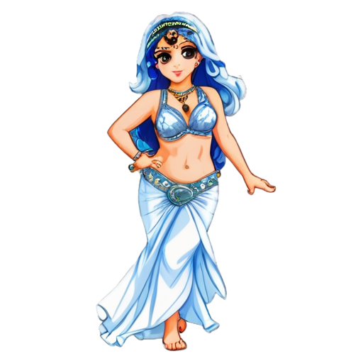 Woman bellydance silver color - icon | sticker