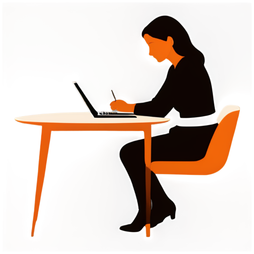 woman at her desk - icon | sticker