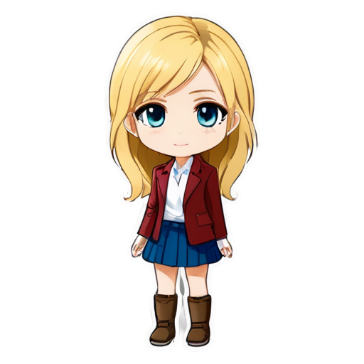 A full-length outfit for a tall, blue-eyed blonde in the following colors: honey, yellow, burgundy, pink, or leaf green. - icon | sticker