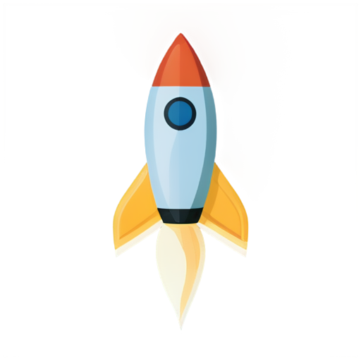 design logo using flying rocket and newspaper on background - icon | sticker