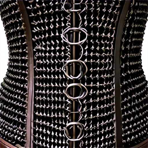 Medieval fantasy chainmail corset, made of steel rings - icon | sticker