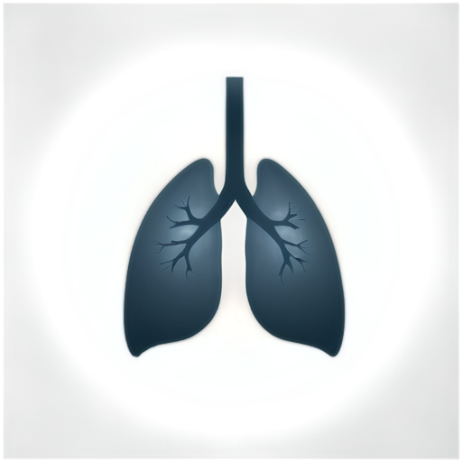 lungs deep breath with white background, black border - icon | sticker