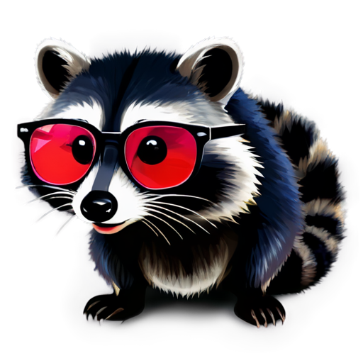 Snake-like raccoon, Glasses, Games, rgb - icon | sticker