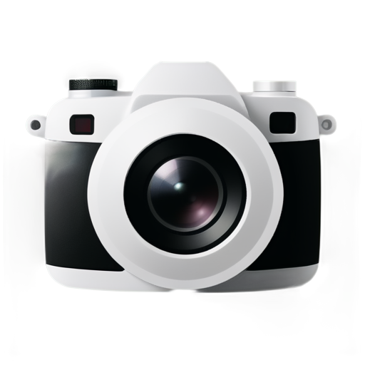 front view, black and white, Stereocamera - icon | sticker