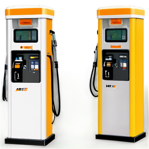 fuel dispensers in orange-yellow colors - icon | sticker