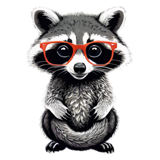 Raccoon, Snake, Glasses, Games, rgb - icon | sticker