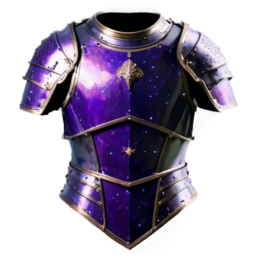 Intricate reach medieval fantasy cuirass made of purple night sky - icon | sticker