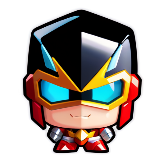 make me an icon for a youtuber named BakuBrawlerX and make it a mix between gurren laggan and a megazord - icon | sticker