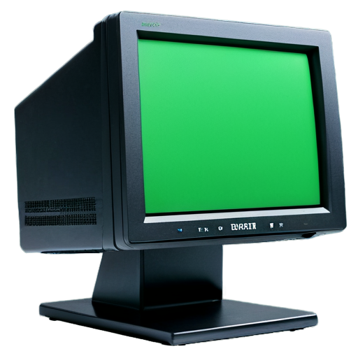 an apple computer with a 45 degree side profile and a green text terminal prompt - icon | sticker