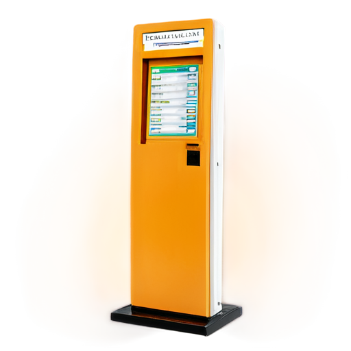 self-service terminal in yellow-orange colors - icon | sticker