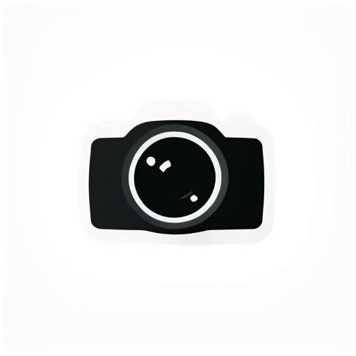 front view, technical icon, black and white, Stereocamera - icon | sticker