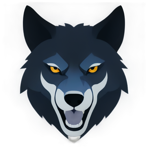 A fierce wolf head, dynamic, geometric shape - icon | sticker