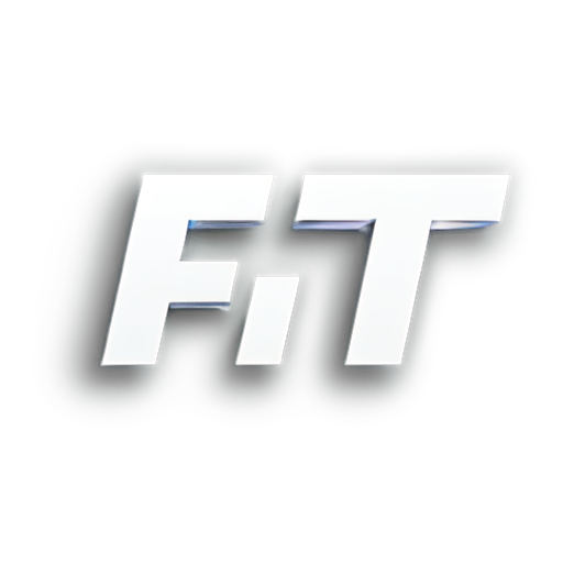 logo with word "FT",transparent background,#0D9EA3 color, cyberpunk style - icon | sticker