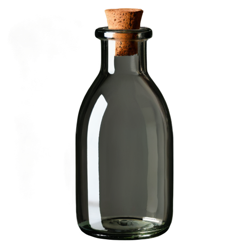 Medieval simple small poor glass flask with oil - icon | sticker