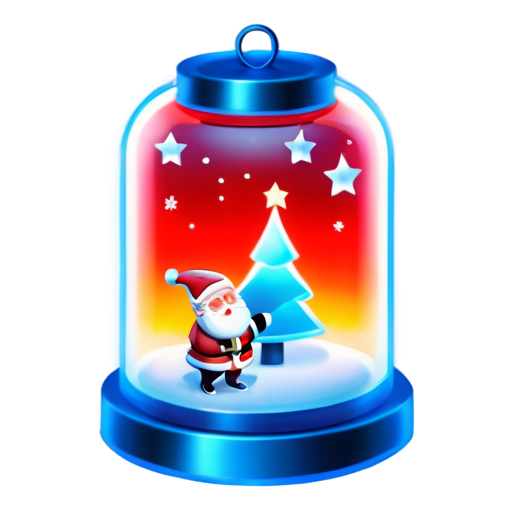 christmas musical lanterns with santa - icon | sticker