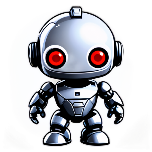 AI characner, evil robot - icon | sticker