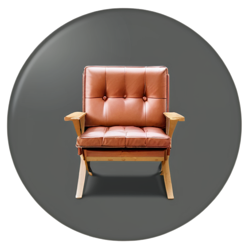 minimalist decor styles with a barcelona chair in the icon inside a circle - icon | sticker