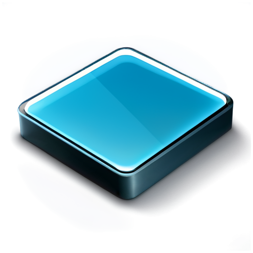 A 3D icon for a glass cutting application, where the cut portion of the glass is visibly separated from the main glass pane. The design should show clear cut lines, with the detached piece floating slightly apart to emphasize the cutting process. The overall look should be modern, with smooth edges, slight shadow and depth effects for a 3D appearance. Use shades of blue and gray with subtle reflections to enhance the glass material. The icon should be bold and clear for easy visibility on taskbars, focusing on precision and optimization. - icon | sticker