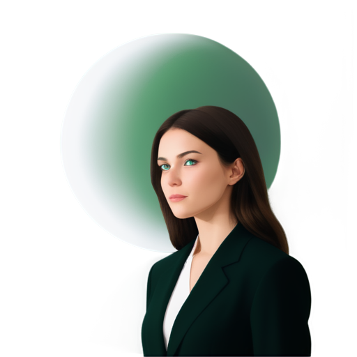 lawyer slavic brownhaired, green eyes girl with the moon on background - icon | sticker