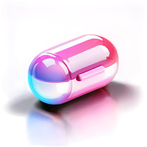 3d pink pill hyperrealism - icon | sticker