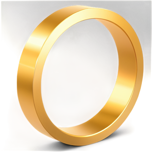 a perfect circle made of a square pipe. a diagonal is drawn in the circle from a square pipe. the thickness of the circle and the diagonal is 10px. color - gold - icon | sticker