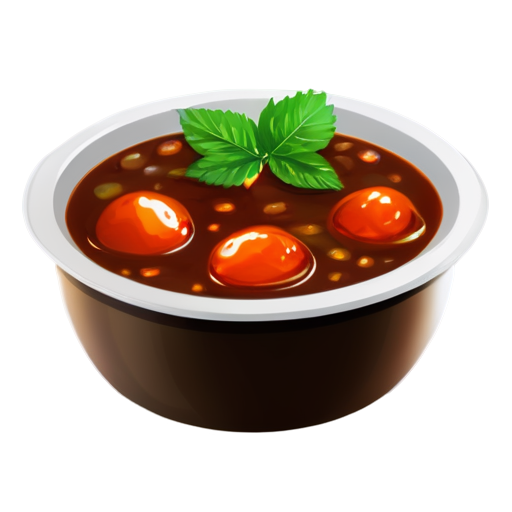 A thick stew made with am-fruits, seasoned with bite-salt. with eyes and teeth - icon | sticker