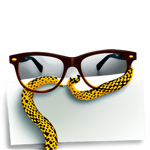 a snake in the form of a long piece of paper with glasses - icon | sticker