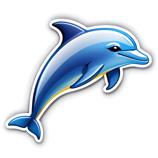 Dolphin icon, gradient color, - icon | sticker