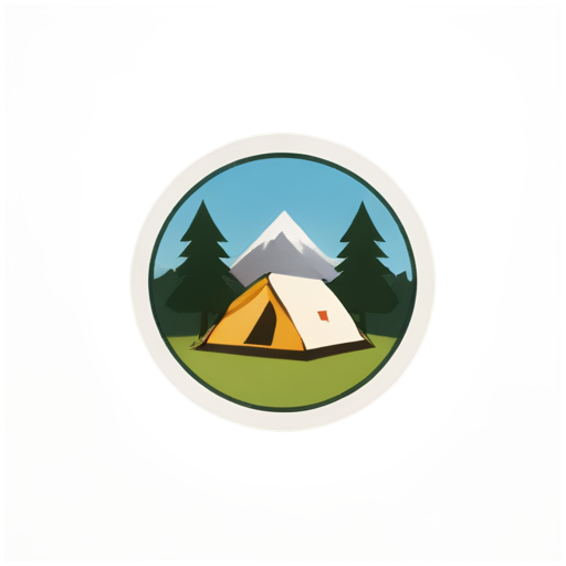 A logo that depicts a camping atmosphere - icon | sticker