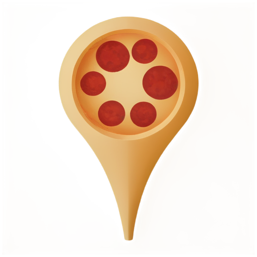 a pepperoni pizza as a map pin marker icon - icon | sticker