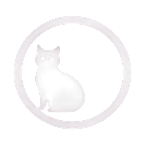 Letter "o" with a minimalist cat - icon | sticker